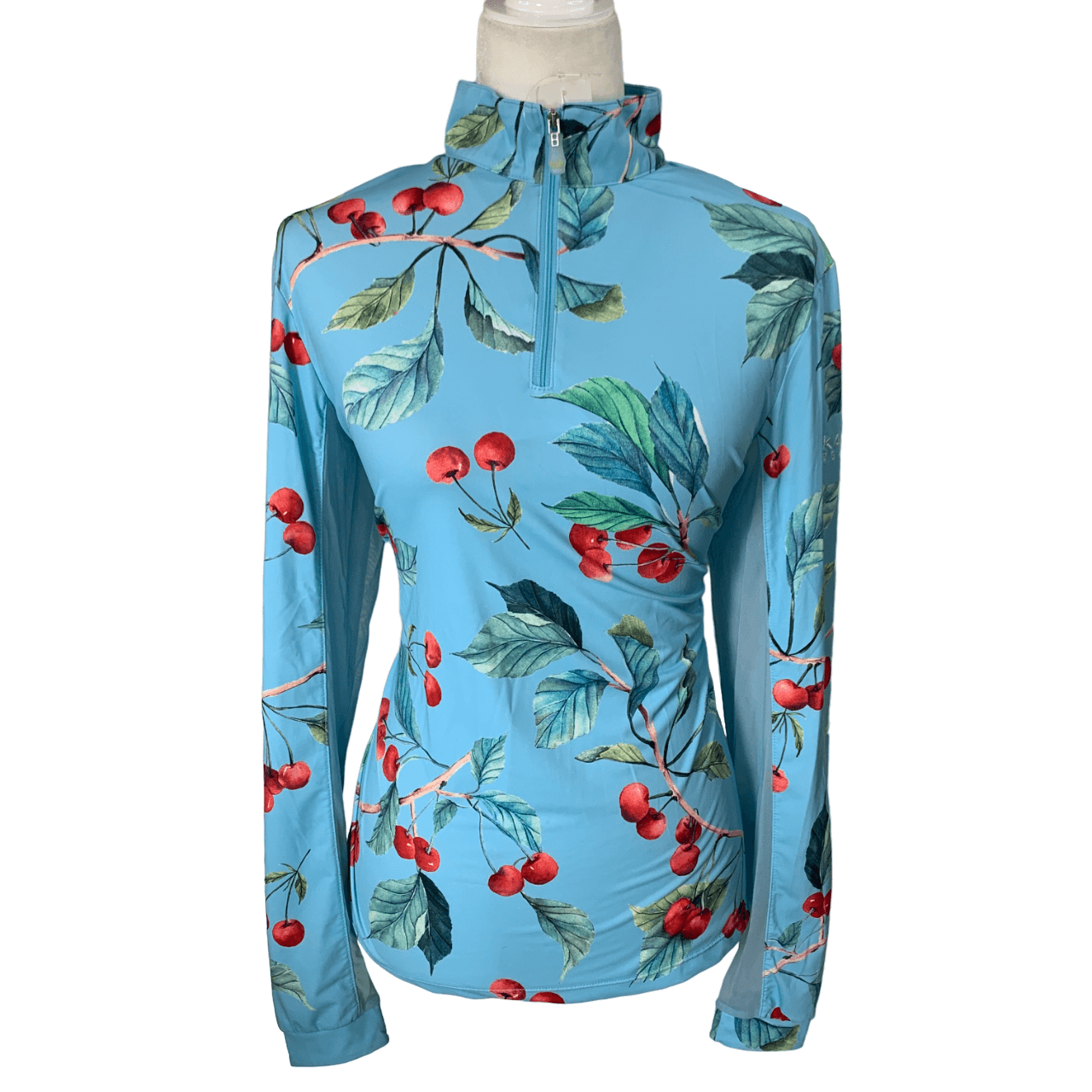 Kastel Denmark 'Watercolor California Cherries' Sun Shirt in Blue - Woman's X-Large