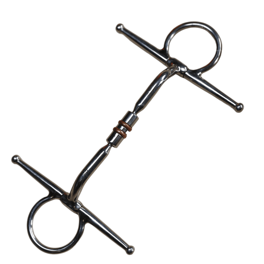 Professional Equine Full Cheek Comfort Snaffle w/ Copper Roller in Stainless Steel - 6"