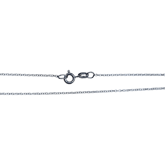 Pendant Cable Necklace Chain in Sterling Silver - 18"