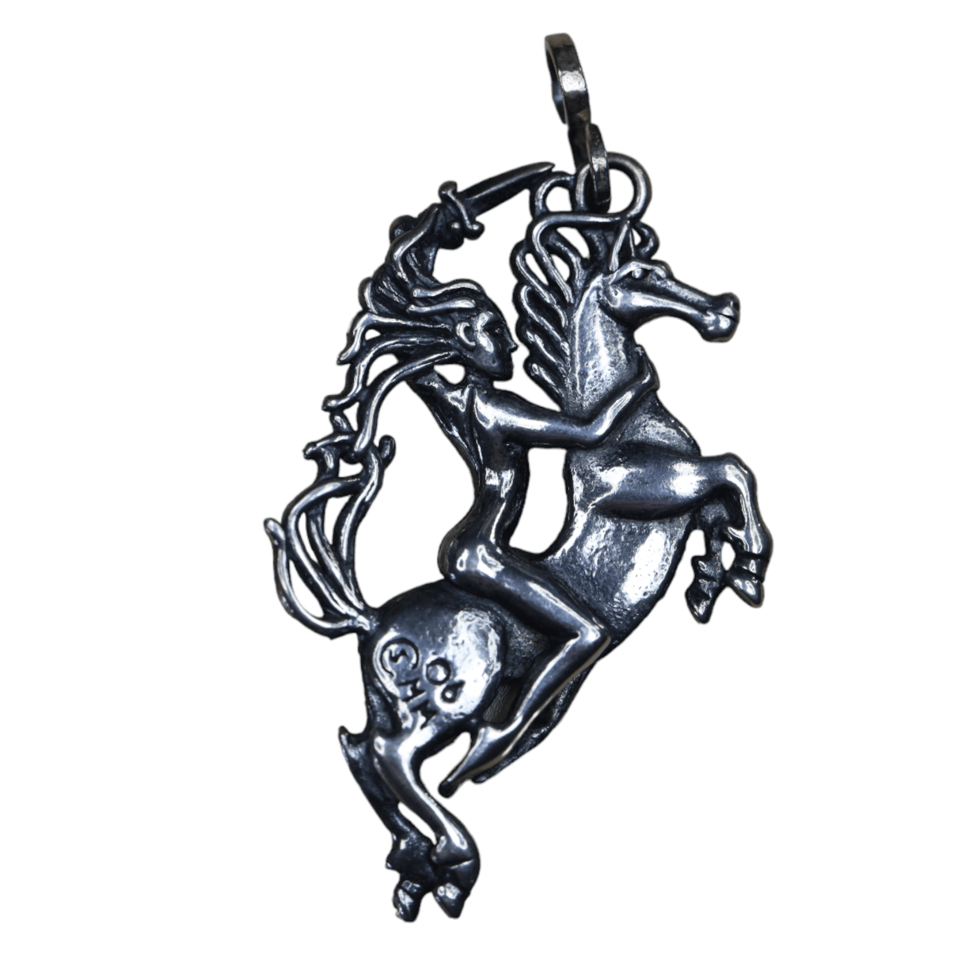 3D Warrior Goddess Bareback Rider in Sterling Silver