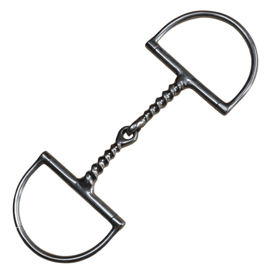 Corkscrew Hunter Dee Ring Snaffle in Stainless Steel - 4 3/4"