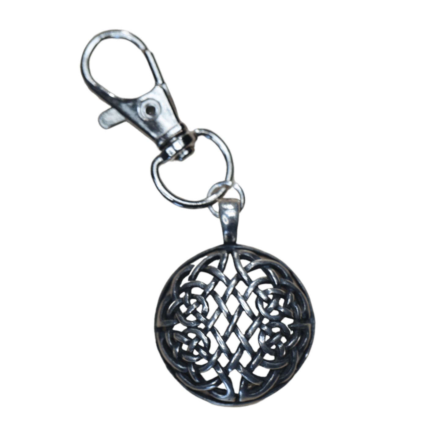 Celtic Knotwork Shield Zipper Pull Charm in Sterling Silver