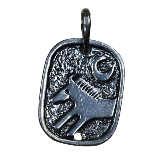 Horse & Moon Pendant in Sterling Silver