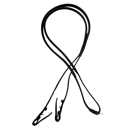 English Flat Rubber Grip Lined Reins