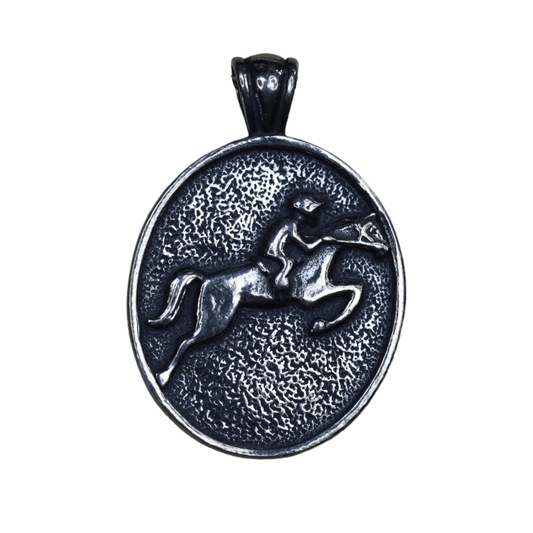 Jumping Horse Pendant in Sterling Silver