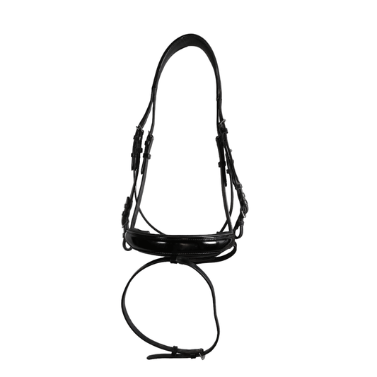 Dressage Bridle with Patent Leather Noseband