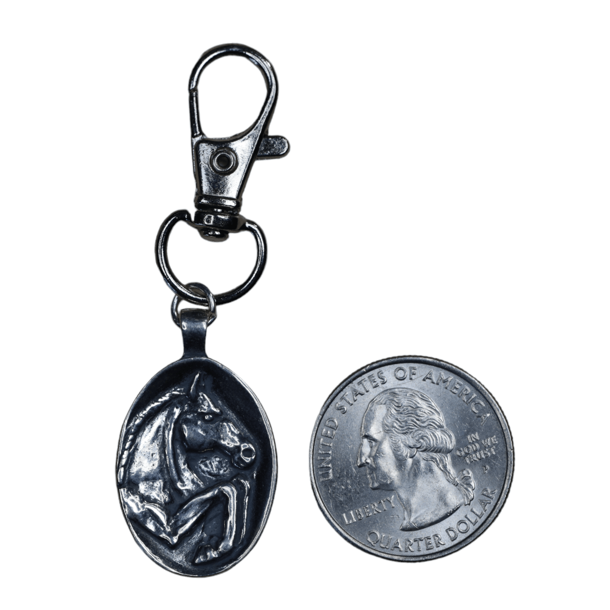 Jumping Horse Charm Zipper Pull in Sterling Silver