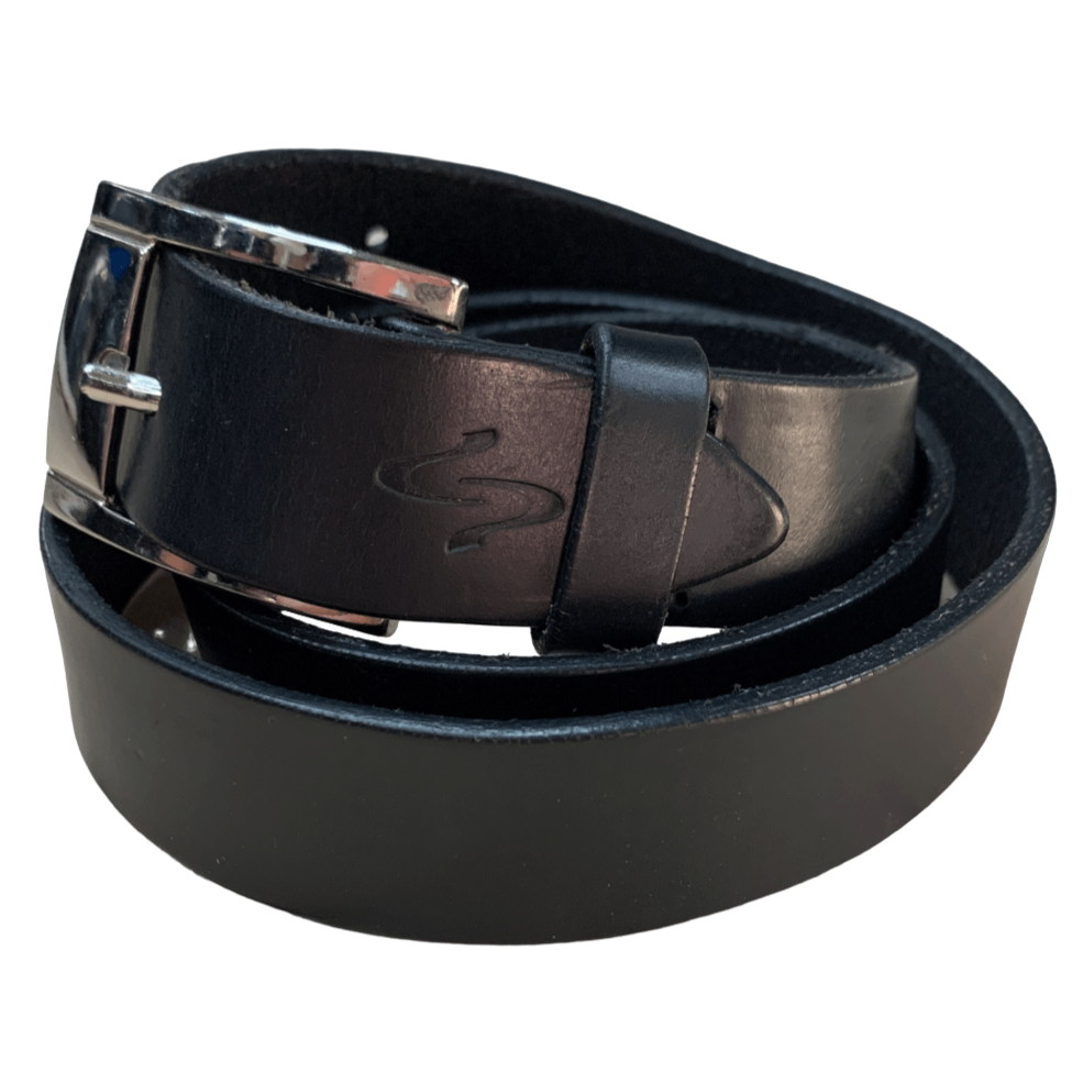 Ebrazio 'Curva' Curved Handmade Leather Belt 