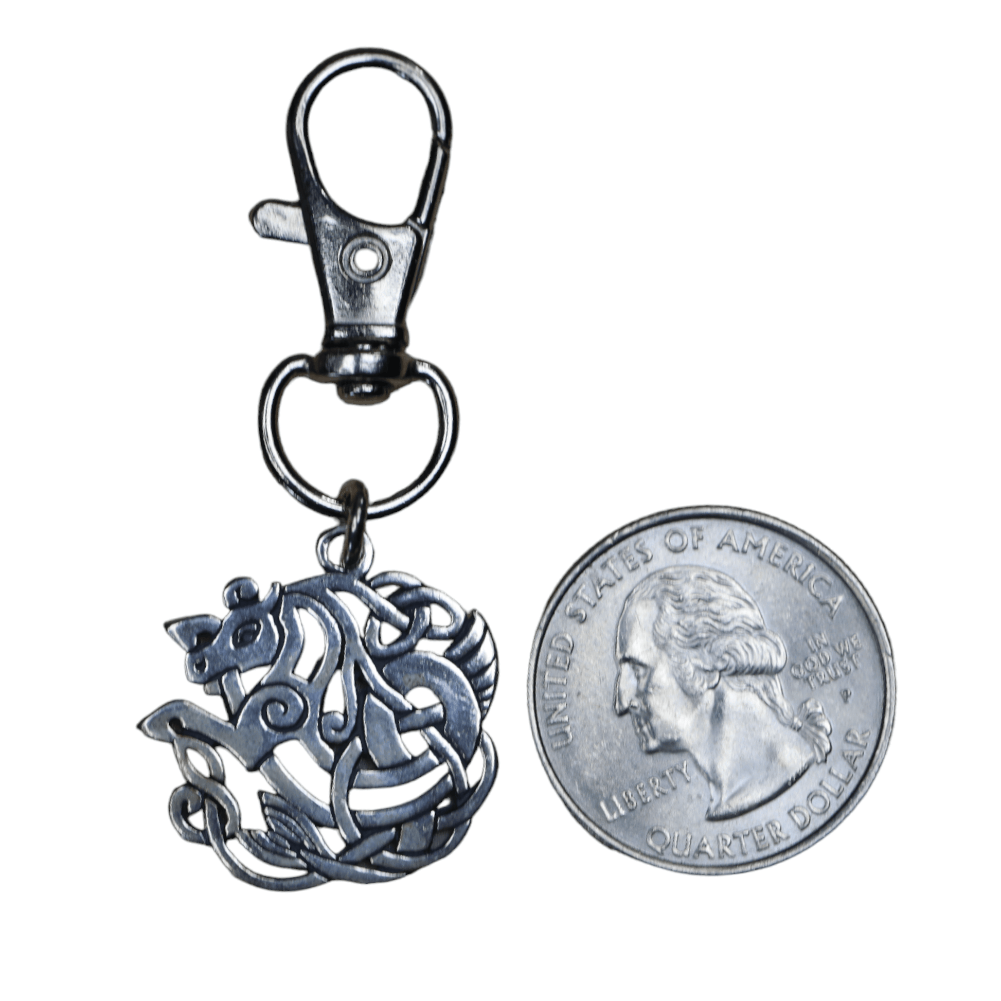 Celtic Seahorse Zipper Pull Charm in Sterling Silver