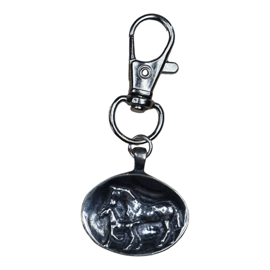 Mare & Foal Zipper Pull Charm in Sterling Silver