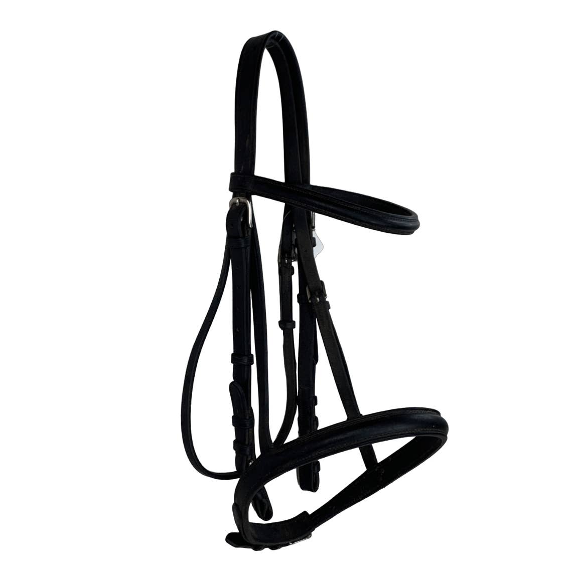 Bobby's English Tack Original Raised Snaffle Bridle in Black - Full