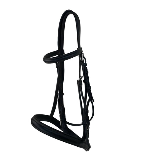 Bobby's English Tack Original Raised Snaffle Bridle in Black - Full