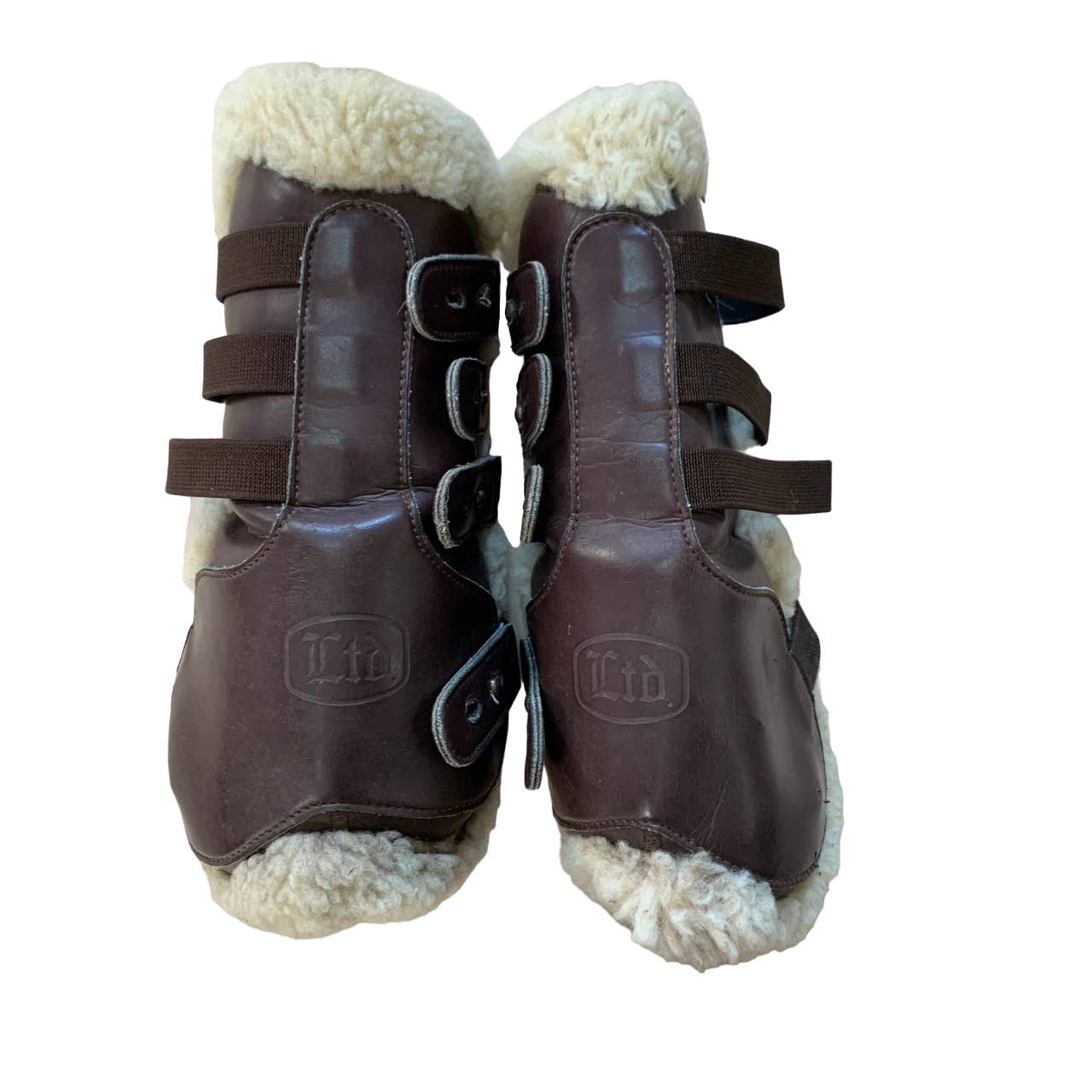 Beval Open Front Splint Boots in Brown - Horse