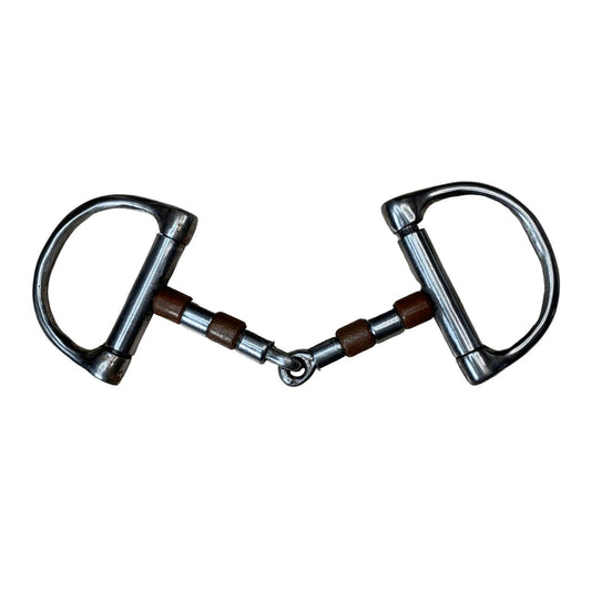 Copper Roller Mouth Dee Ring Snaffle in Stainless Steel - 5"